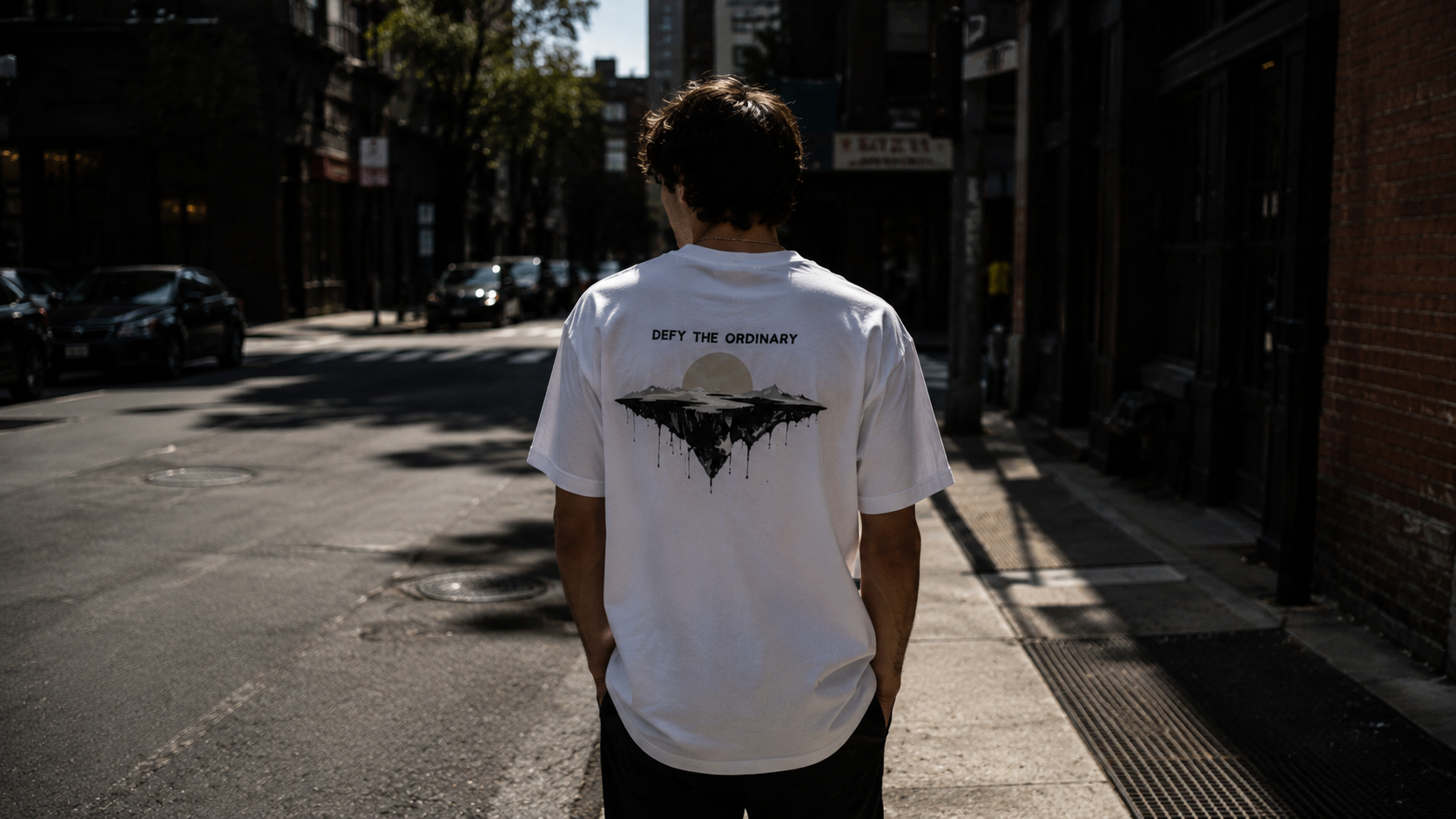 White Rebel 001 heavyweight graphic tee with subtle tonal back graphic